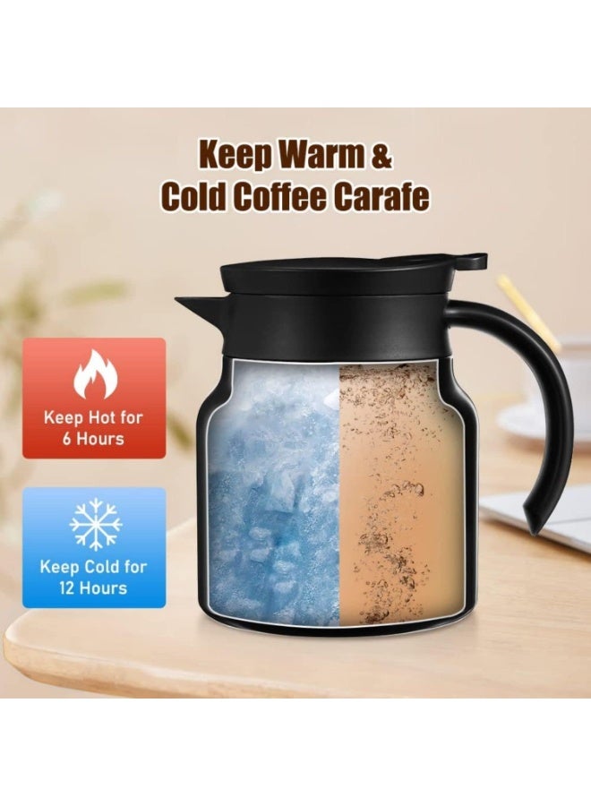 DUNISO Thermal Coffee Carafe,Stainless Steel Insulated Vacuum Thermos,Double Walled Vacuum Jug,with Temperature Display,Long-Lasting Insulation,Drop-Resistant and Durable,for Coffee, Tea, Hot and Cold Drinks,800ML - Image 4